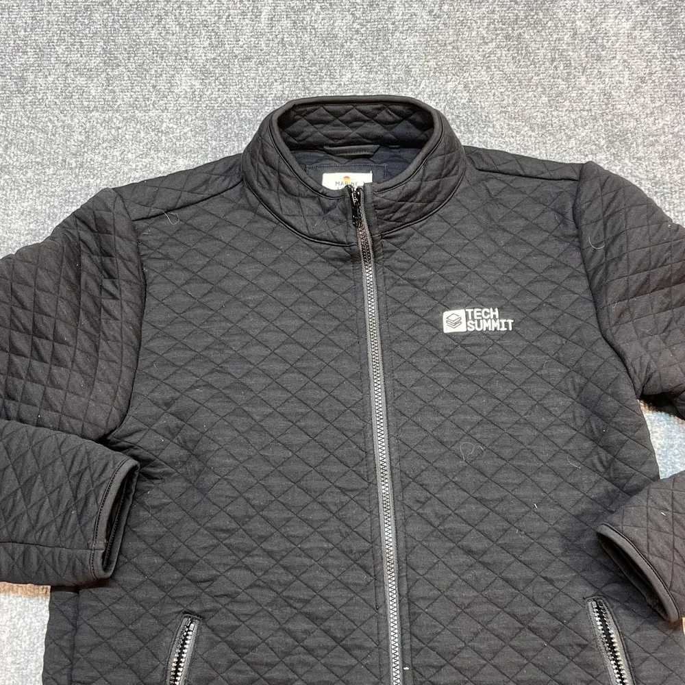Marine Layer Jacket Womens Medium Black Quilted Full Zip Tech Summit Databricks - Picture 2 of 11